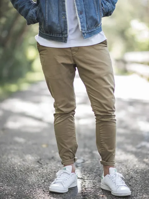 Erkek Chino Pantolon – Streç Pamuk, Slim Kesim – SIYAH