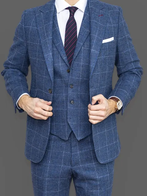 Erkek Takım Elbise – Slim Fit, Yün Karışımlı – SIYAH