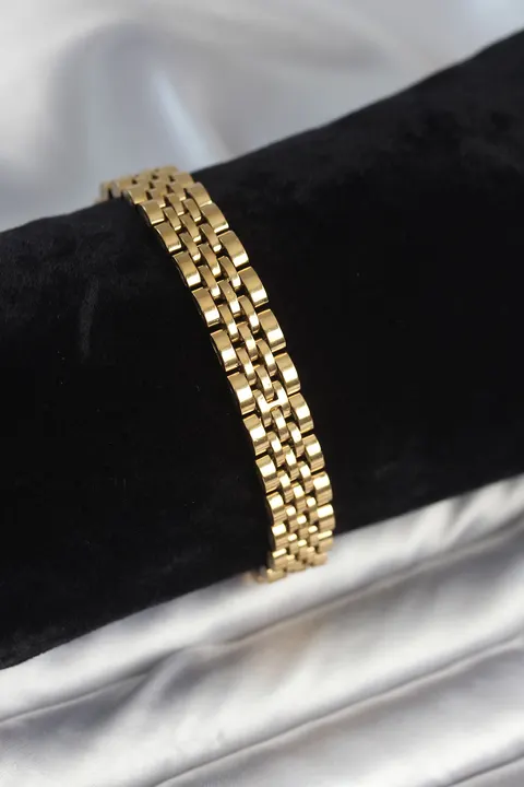 Tegan 316L Çelik 9 mm Kalınlıkta Gold Renkli Erkek Bileklik TG27EB3773
