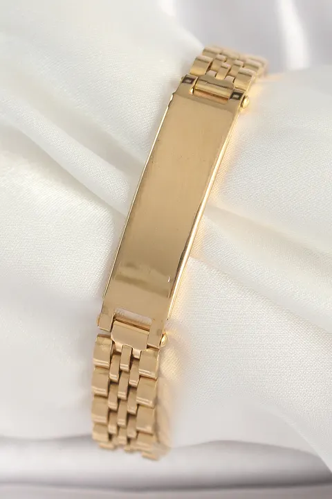 Tegan 316L Çelik Gold Renk Zincir Künye Model Erkek Bileklik TG27EB3719