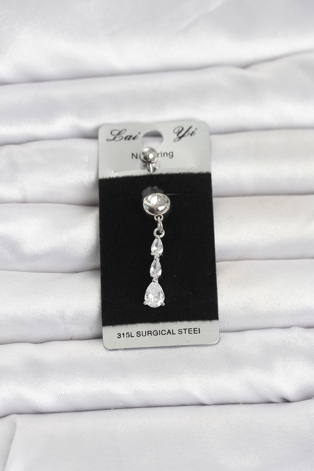 Tegan 316L Cerrahi Çelik Sallantılı Damla Model Göbek Piercing TG27PR1398