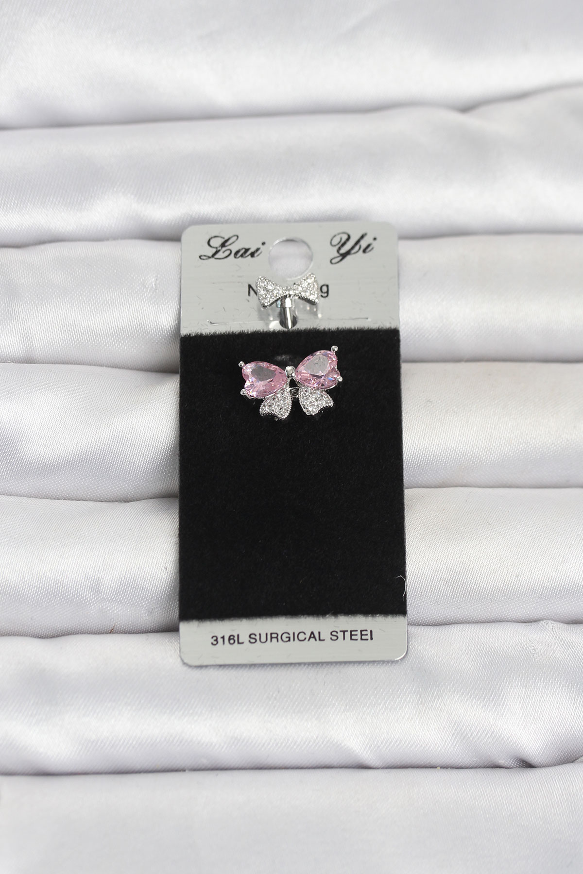Tegan 316L Cerrahi Çelik Pembe Fiyonk Model Göbek Piercing TG27PR1400