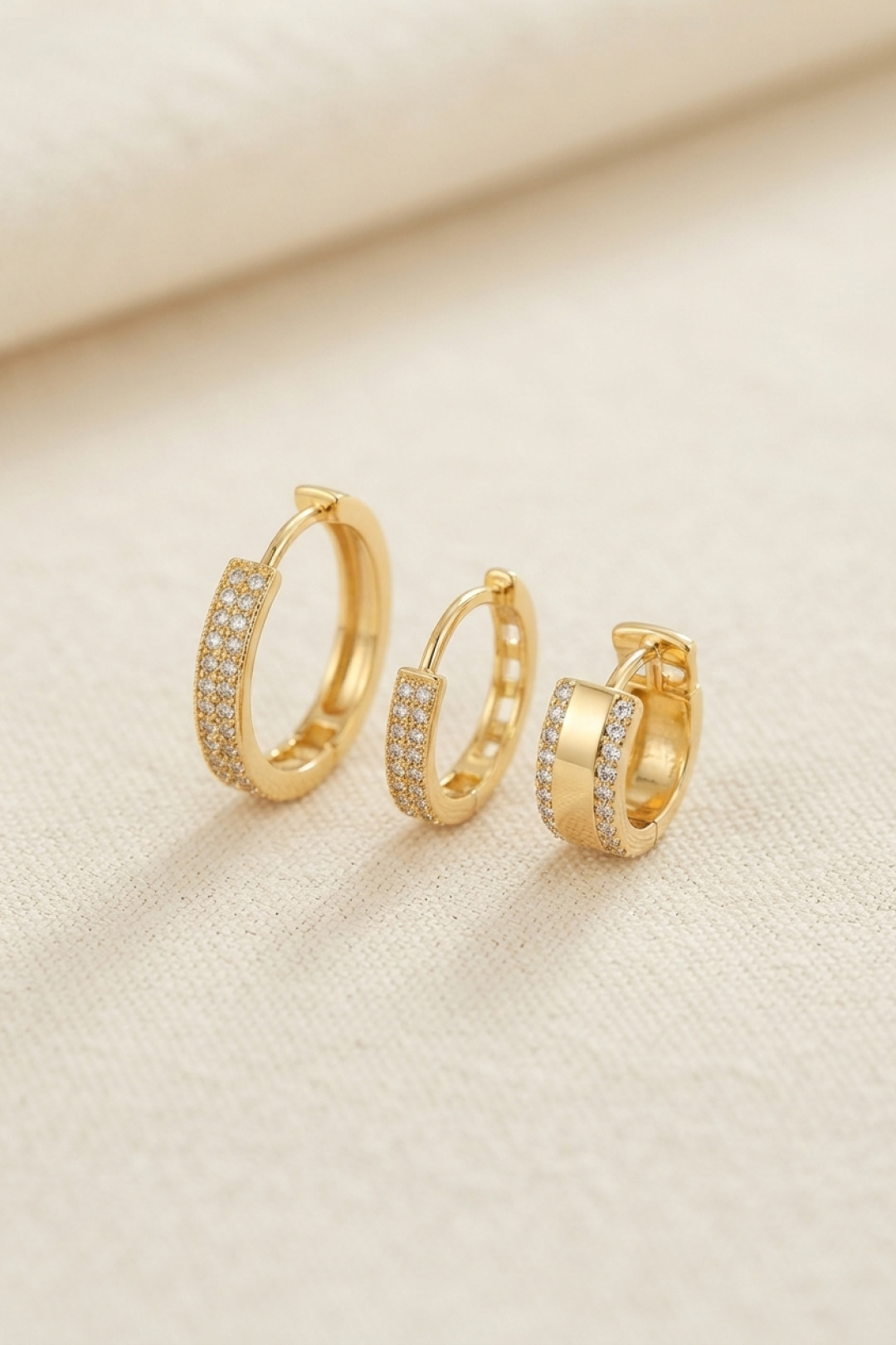 Tegan 3 lü Set Gold Renk Halka Model Küpe TG27BKP11956