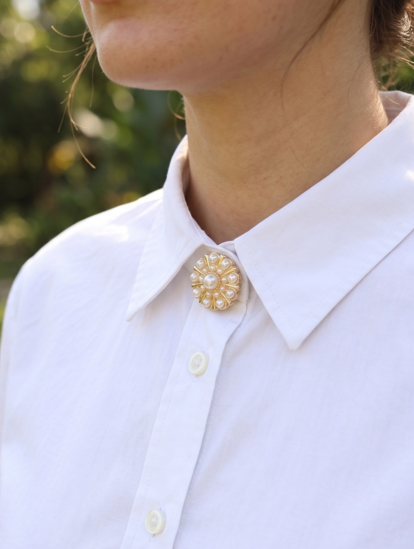 Tegan Vintage Model Gold Renk Düğme veya Manşet Broşu TG27BR486