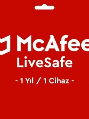 McAfee LiveSafe Key Lisans Anahtarı 1 Yıl / 1 Cihaz