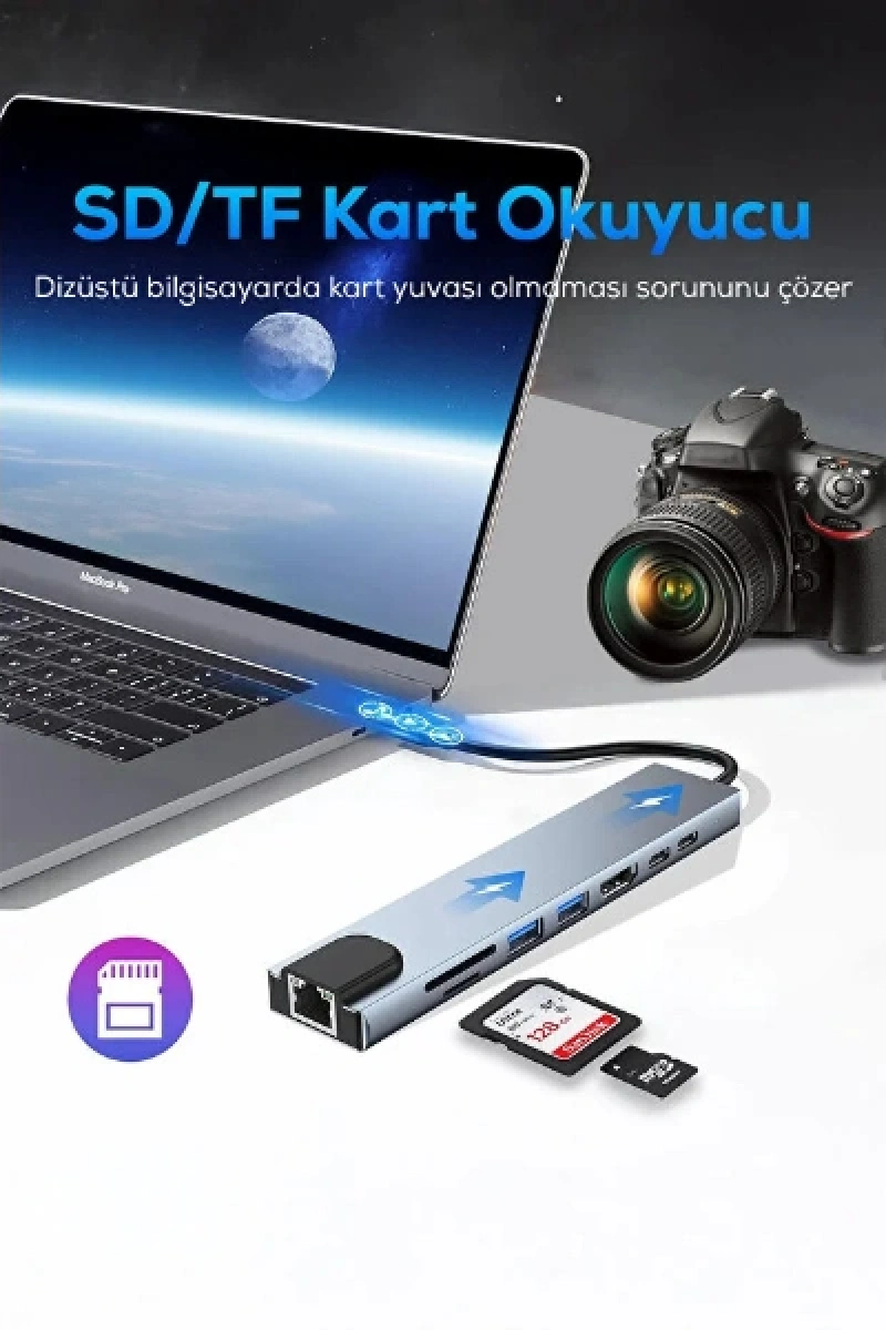 Type c girisli 8 port donusturucu ve coklayici 3 6832887 sw600sh600.webp